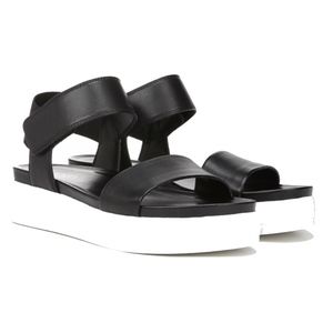 Franco Sarto Kana Black Leather Sandal